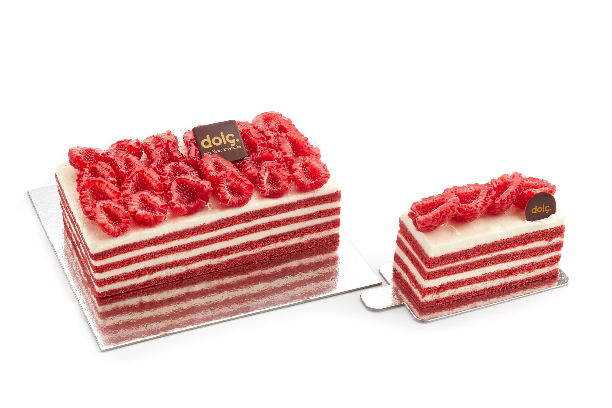 Dolç Red Velvet con Frambuesas